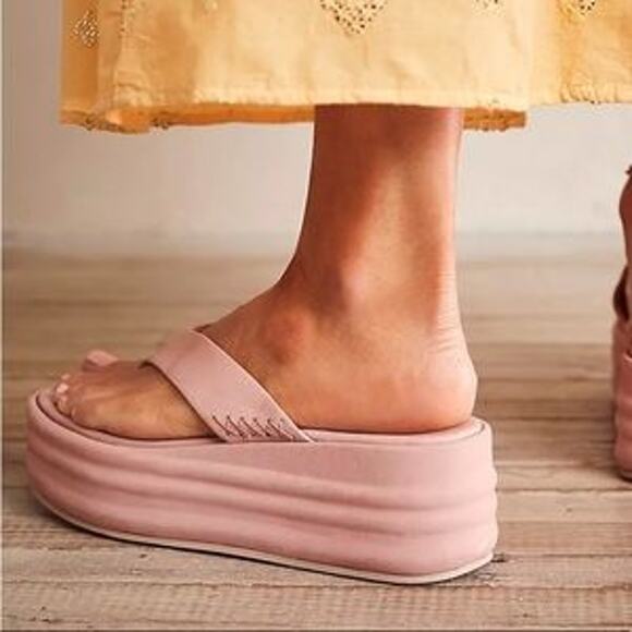 Free People Havana Thong Flatform Sandals Pink Size EU 41 / US 11 - Picture 2 of 11